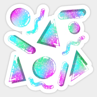 80s Glitter Shapes Sticker